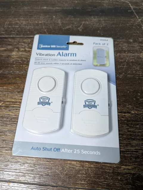 NEW Security Vibration Window & Door Alarm Siren Bunker Hill 2 Pack SEALED 