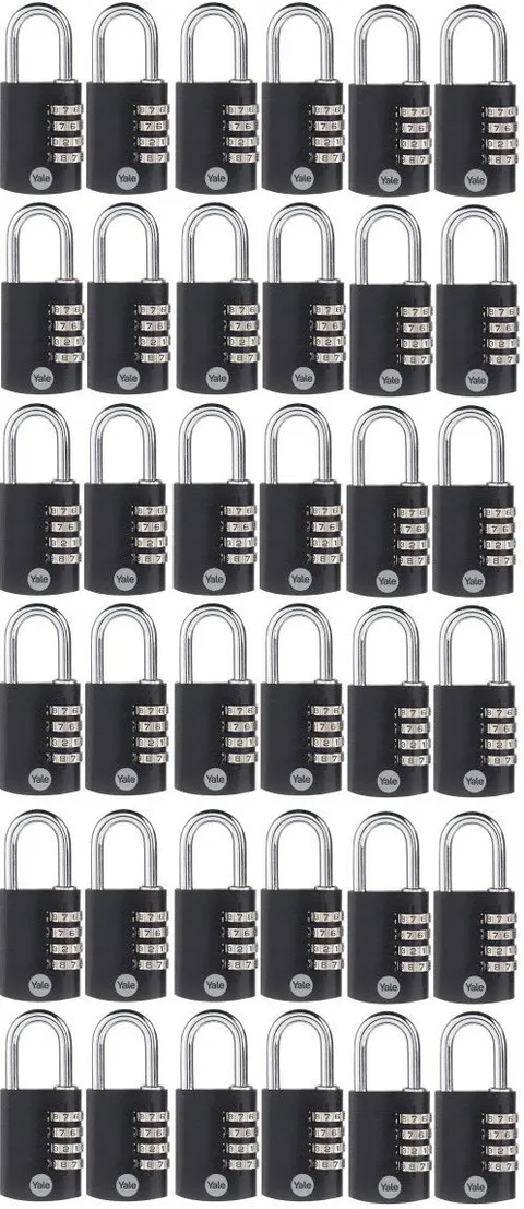 LIQUIDATION SALE! Yale 36 Pack 4 Digit Combination Lock Waterproof Padlock NEW