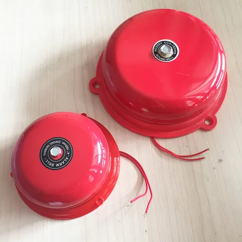 110V/220V Red Iron Fire Alarm Bell Industry School Garage Electric Bell 4" 6"