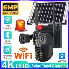 6MP Solar Security Camera System Wireless Outdoor WiFi Night Vision Surveillance