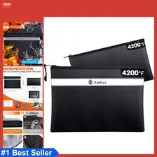 Fireproof Document Bag 2 Pack 13.4x10 Inch 11x6 Inch Water Resistant Money Cash
