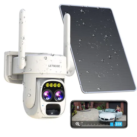 Cameras Wirelss Outdoor for Home , Alexa Cameras Solar Power,360 View Outside...