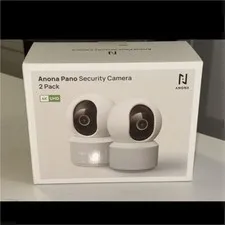 Anona Pano Security Camera 2-Pack 4K UHD 2160p Wi-Fi Indoor White USB