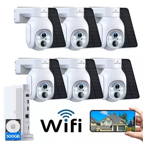 10CH Solar Wireless Security Camera System 8000mAh Battery 360° PTZ Night Vision
