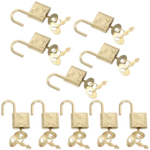 10Pcs Multifunction Zinc Alloy Padlocks Golden Rustproof Safety Locks