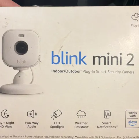 Blink Mini 2 1080p Indoor/Outdoor Wi‑Fi Camera White, Alexa, Spotlight, 2‑Way