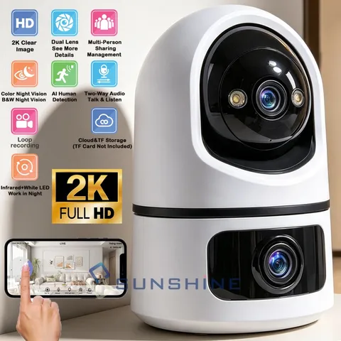 Camara Detección de personas mediante IA De Seguridad WiFi Inalambrica 3MP+3MP