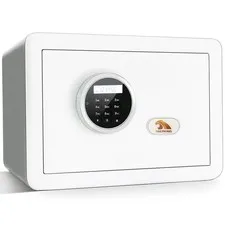1.2 Cu Ft Small Safe Box, White Security Safe with Digital Keypad, 2-Bolt Ant...