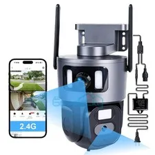 360° Dual Lens 8MP WiFi Security Camera Zoom Outdoor Home Night Vision CCTV PTZ