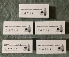 360° Panoramic Light Bulb Security Camera WiFi Wireless Home Smart Cam Lot of 5
