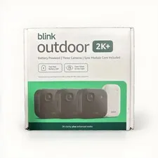 NEW BLINK OUTDOOR 2K+ WIRELESS SECURITY 3 CAMERA SYSTEM - BLACK - SHIPS TODAY