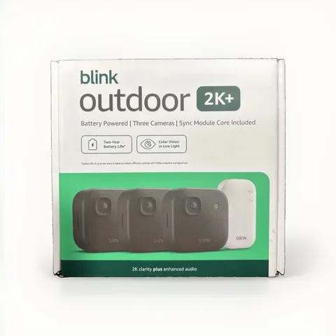 NEW BLINK OUTDOOR 2K+ WIRELESS SECURITY 3 CAMERA SYSTEM - BLACK - SHIPS TODAY