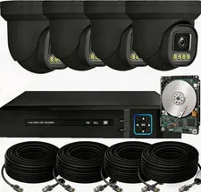 Poe Security Camera System Surveillance NVR Kits, 4Pcs Cameras with Person/Pet/V