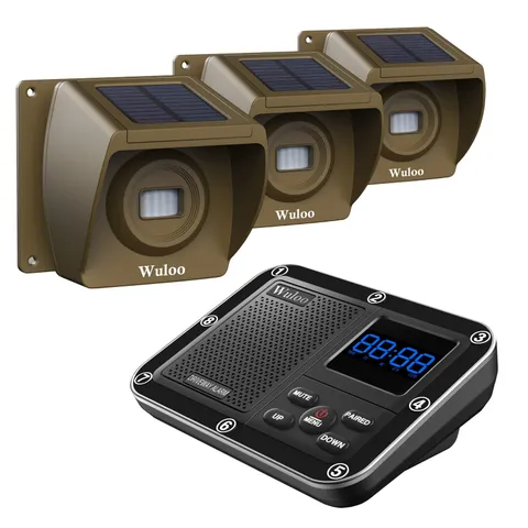 Solar Driveway Alarm Wireless Outside 1800ft Range, Outdoor Motion Sensor & D...