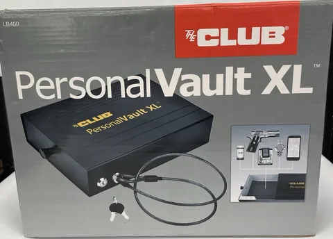 The Club Personal Vault XL Extra Large Money Safe Key Lock Portable Cable