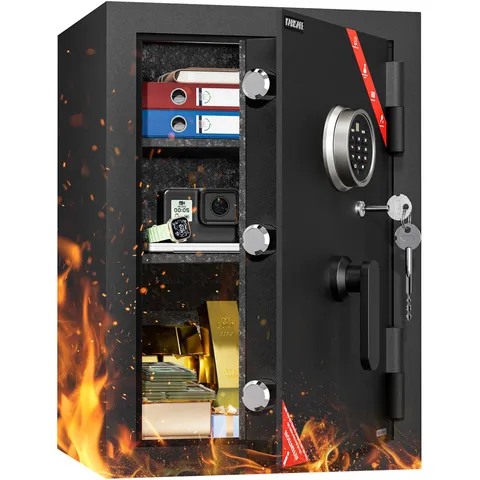 KABISAFE 3.39 Cubic Feet Fireproof Safe with Biometric Fingerprint Lock, Digi...