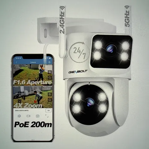 Outdoor PTZ Security Camera Dual Lens 1080P WiFi Color Night Vision Auto
