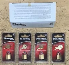 Lot of 4 Master Lock # 120D Solid Brass Padlock 7/16" Pad Lock - New Sealed