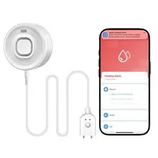 WiFi Water Leak Detector for Home & Basement – 100dB Alarm, Tuya APP Alert