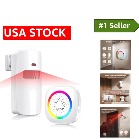 Versatile Wireless Door Chime with 61 Chimes and Motion Detection Technology