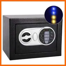 Digital Safe Box with Sensor Light, Electronic Keypad, Steel Construction, Hi...