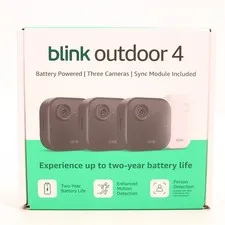 Blink Outdoor 4 1080p Wi-Fi Outdoor 3-Camera Security System Black