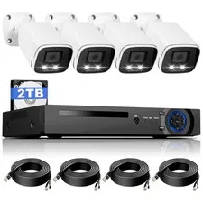 KERUI 5MP PoE Security Camera System 8CH 2TB HDD NVR 24/7 Video Recording
