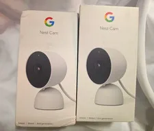 Google Nest Cam 2nd Gen Indoor Wired 1080p White 2-Pack