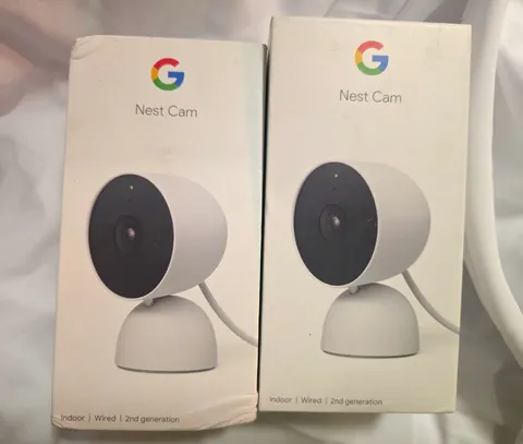 Google Nest Cam 2nd Gen Indoor Wired 1080p White 2-Pack