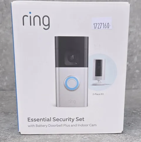 New Open Box Ring Essential Kit with Battery Doorbell & Indoor Cam FREE US SHIP