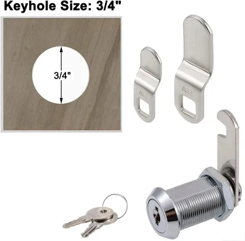 Cam Lock,Keyed Alike Cam Locks Item Package Quantity: 2 Size: 1-1/8 Inch Offset