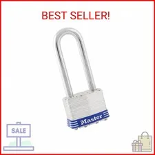 Master Lock 1KALJ Outdoor Padlock with Key, 1 Pack, Silver