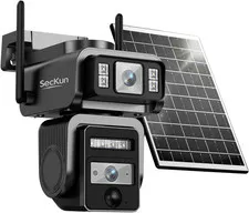 AJ19 Outdoor Solar Wireless Home Security Camera, 2.4Ghz Wifi, Dual Le...