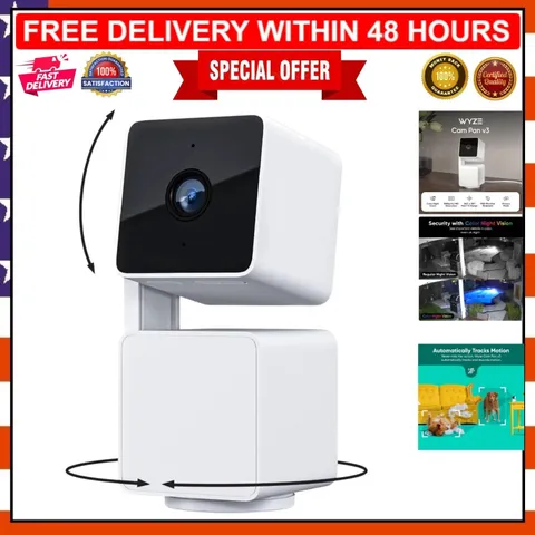 Cam Pan v3: 1080p Wi-Fi Security Camera with Color Night Vision & 2-Way Audio
