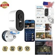 Cellular Security Camera, 2K HD, 300° Pan, AI Motion, Spotlight, 9000mAh Batt...