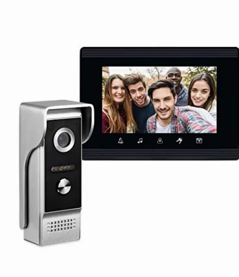 Video Intercom System, 7 Inches Monitor Wired Video Door Phone Doorbell Kits,...