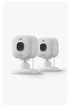 Blink Mini 2K+ 2-Pack Plug-In Indoor/Outdoor Wi-Fi Cameras, Two-Way, White