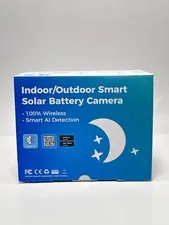 Hiseeu 3K 4MP Solar Wireless Security Camera 2 Pack WiFi Outdoor Black
