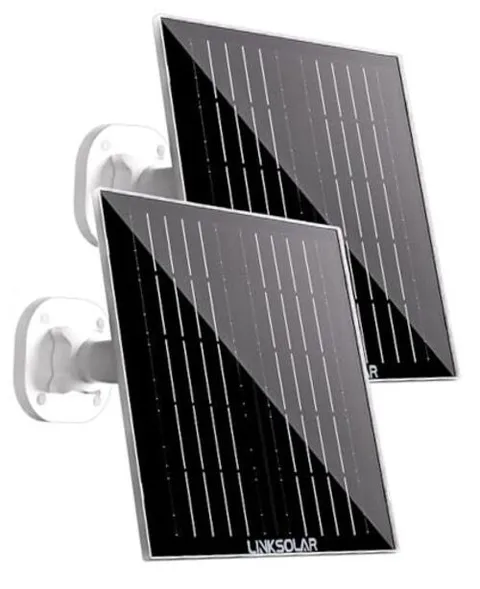 Dual 5W Solar Panels for Ring Camera Doorbell, All-in-1 Glass Solar Middle-5W*2