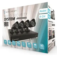 Amcrest AMDV960H4-4B 4 Channel HD 1000GB DVR Surveillance Security Camera System