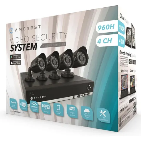Amcrest AMDV960H4-4B 4 Channel HD 1000GB DVR Surveillance Security Camera System