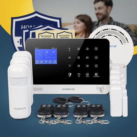 HOMSECUR Wireless WIFI 4G LCD Home Alarm System+PIR+5*Door Sensor