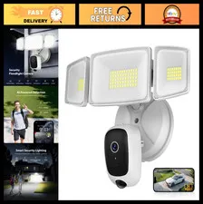 Outdoor Hardwired Floodlight Camera - Motion Sensor Security Light, White