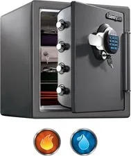 Waterproof and Fireproof Alloy Steel Digital Safe Box for Home with Code Button