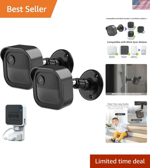 Blink Outdoor Camera Mounts: 2-Pack with 360° Adjustable & Sync Module