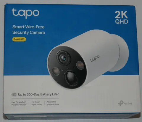 Tapo C425 Wire-Free Battery Security Camera 2K QHD Color Night Vision Wi-Fi