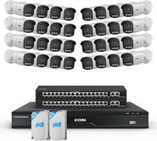 ZOSI 32CH 4K PoE Security Camera System 32pcs 8MP Color Night Vision with 8TB