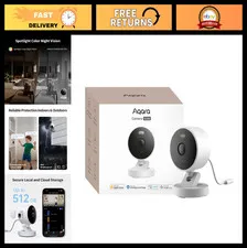 2K Indoor/Outdoor Security Camera, HomeKit Compatible, Night Vision, White