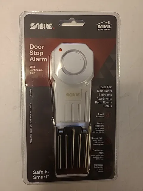 SABRE Door Stop Alarm For Home & Travel Security 