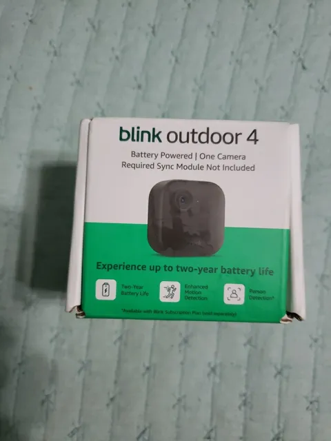 Blink Outdoor 4 - Battery-Powered Smart Security Add-on Camera Black, NEW